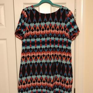 Jcrew silk geometric shift dress